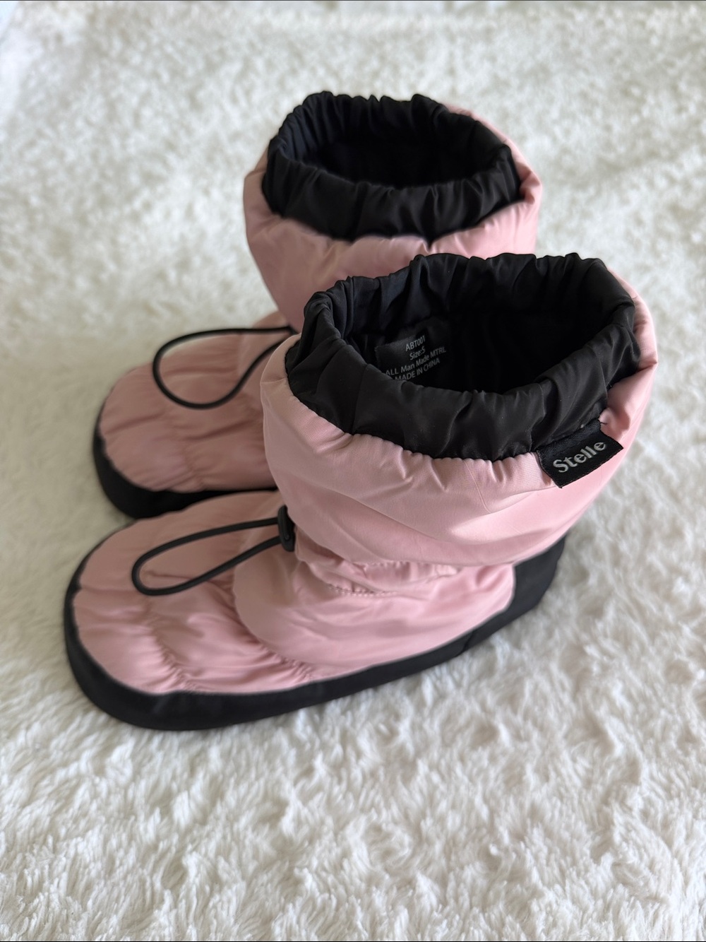 Stelle women’s size S (3.5-5M) dance warmup booties shoes for dancers pink black